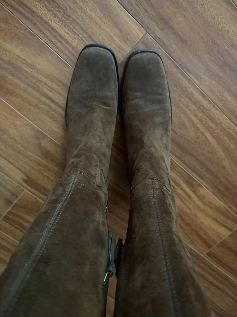 Brown Suede Knee-High Boots - Picture 7 of 9